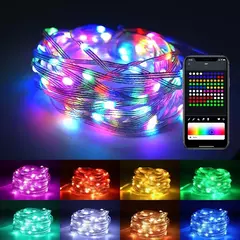 Imagem do Smart Bluetooth LED String Fairy Lights, Dreamcolor RGB Lights, guirlanda para o ano novo, decoração do casamento, USB, 5V, WS2812B