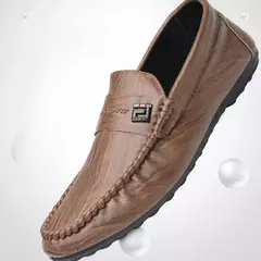 Mocassins de couro branco masculino, sapato casual, sapato de mocassim, designer, primavera, outono - loja online