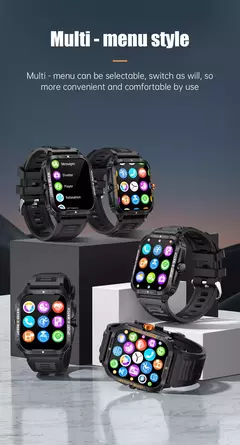 Imagem do COLMI-P76 Smartwatch militar ao ar livre para homens, 1,96 ", chamada Bluetooth, 3ATM, IP68 impermeável, esportes fitness relógios