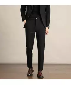 Imagem do Calça casual justa masculina, cortina avançada, terno formal grosso para escritório, preto, marrom, cinza, azul, outono e inverno