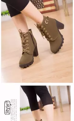 Imagem do PU bombas de cordões botas para mulheres, salto alto, sapatos femininos europeus, alta qualidade, primavera, inverno, entrega rápida, novo, 2023