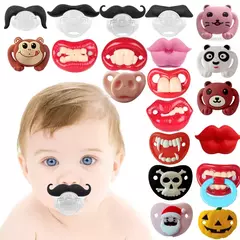 Imagem do Chupetas engraçadas para bebês, bigode chupeta, chupeta recém-nascida, dentes Binky, presente para meninos, 0-6 meses