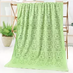 Cute Rabbit Microfiber Bath Towel, Soft Kawaii Towel, Quick Dry, Fit for Baby Kids, Meninos, Meninas, Praia, Natação, Absorvente, 50x100cm - Wolf Magazine