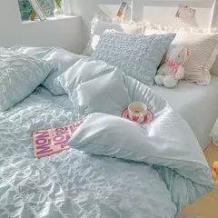 Soft Bubble Grid Imprimir Bedding Set, Confortável Duvet Cover Set sem Núcleo, 1 * Capa de Edredão + 2 Fronha, 3PCs - Wolf Magazine