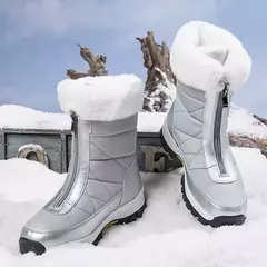 Inverno das mulheres botas de neve antiderrapante ao ar livre impermeável mulher manter botas quentes botas mujer zíper feminino algodão botas mais tamanho 42