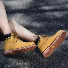 Mulheres de couro genuíno inverno tornozelo dos homens militar trekking neve amarelo designer botas táticas ao ar livre para homens sapatos trabalho tênis na internet