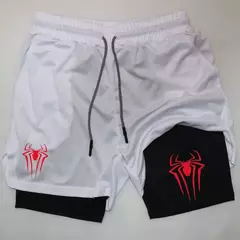 Calções desportivos com estampa aranha masculina, casual, ginásio, compressã - comprar online