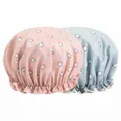 Impermeável Elastic Shower Cap para Mulheres, Reutilizável Bath Hat, Acessórios Do Banheiro, Camadas Duplas, Tampa Do Cabelo na internet