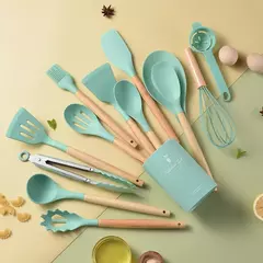 Utensílios De Cozinha De Silicone De Grau Alimentício, Cozinhando Conjunto De Utensílios De Cozinha, Panelas, Turner, Espátula, Colher De Medição, Prático, 14Pcs - comprar online