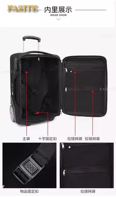 Trolley impermeável mochila com rodas grandes, continuar, viagem preguiçosa, bagagem de mão, novo, 22";;VERDADEIRO;;"a,19