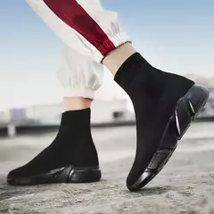 Sapatos pretos de meias altas para homens e mulheres, Sapatos esportivos de casais respiráveis, tênis de plataforma confortável, tênis casual para homens, venda quente - comprar online