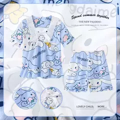 Pijama infantil para desenhos animados, roupas esportivas casuais, roupas para casa, camiseta estampada, kuromi, novo, verão - comprar online