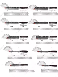 XITUO-Laser Damasco Padrão Facas de Cozinha Set, Faca Chef, Ultra-Sharp, Santoku, Cutelo, Corte, Utilidade, Fruta, 1-10pcs