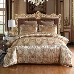 Luxo Satin Jacquard Único Duplo Duvet Cover Set, Europeu Conjunto de cama de casamento, Queen Size Quilt, King Size, High End - loja online