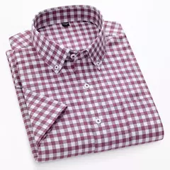 Camisas de manga curta masculina, camisas finas masculinas, blusa social e empresarial, camisa Oxford monocromática de alta qualidade, 100% algodão, verão - comprar online