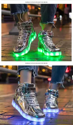 Tênis luminosos infantis, tênis de LED com sola luminosa, sapatos iluminados para crianças, meninos e meninas, tamanho 25-40 - comprar online