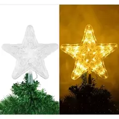 Lâmpada LED para árvore de natal, enfeites de estrelas, decorações para casa, árvores de natal, ano novo 2024