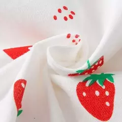 Imagem do Pijama infantil padrão morango, conjunto de roupas de manga curta, terno de duas peças para uso caseiro, meninos, meninas, verão, 1 a 5 anos