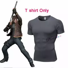 Jaqueta bomber cosplay para homens e mulheres, fantasia fantasia, casaco de couro falso, biohazard Re4, remake, leon, roupa, camiseta