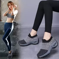 Imagem do Sapatilhas antiderrapantes ortopédicas para mulheres, sapatos de plataforma casuais para senhoras, tênis resistentes ao desgaste, tênis versáteis