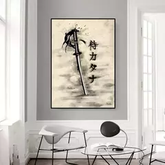 Japonês Samurai Canvas Pintura Wall Art, Cartazes e Impressões de Personagem, Decoração para Casa, Imagem para Sala, Quarto Estética