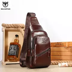 BULLCAPTAIN-Bolsa de Peito de Couro Masculina, Grande Capacidade, Bolsa Mensageiro Casual, Classic, XB 127, Latest, 2023 na internet