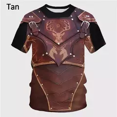 Imagem do Camiseta de herói medieval masculina, impressão 3D armadura, manga curta, top design, nova moda, verão