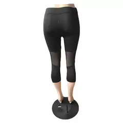 Imagem do Leggings femininas de malha preta patchwork, calça elástica de fitness, leggins femininas, Capri, novo, 2022