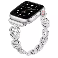 Pulseira Coração de Diamante para Apple Watch, iWatch Series SE, 7, 6, 3, 5, Ultra 2, 8, 9, 40mm, 44mm, 38mm, 45 milímetros, 41 milímetros, 49 milímetros, 42 milímetros - comprar online