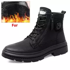 Botas de couro de vaca genuínas para homens Lace Up Outdoor Motorcycle Boots Vintage Snow Business Boots Designer de alta qualidade na internet