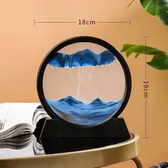 3D ampulheta areia movediça arte imagem, vidro redondo, mar profundo, sandscape artesanato, fluindo pintura, escritório, decoração de casa presente, novo na internet