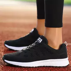 Sapatilhas brancas para mulheres, sapatilha esportiva, sapatos de respiração, sapatos femininos casuais, tênis esportivo senhora sapato atlético na internet