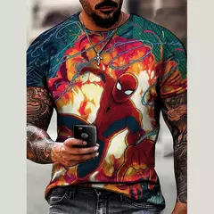 Camiseta masculina de manga curta de super-herói Marvel, top estampado em 3D, Tom e Hardy, festa masculina, verão na internet