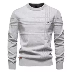 AIOPESON Mens Crewneck Pullover Sweater Knitted Cotton Stripped Quality Autumn Winter Warm Sweaters for Men na internet