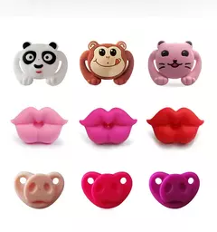 Chupeta ortodôntica de silicone do bebê, Chupeta engraçada do bigode do mamilo, Criança chupeta, Vermelho beijo lábios mordedor, Alimentação do bebê - comprar online