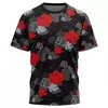 Camiseta japonesa de Cosplay Anime masculina, roupa masculina, Tops, preto, Aloha Akatsuki, Naruto, nova moda, verão, 2024