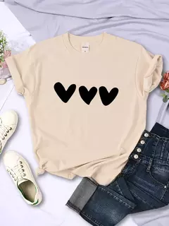 Preto Coração Impressão Camisetas Femininas, Rua Manga Curta, All-Math Soft Tee, Roupas Casuais, Respirável Mulheres Tops, Personalidade - loja online