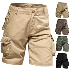 Shorts de praia largas para homens, macacão de bolso múltiplo, calça níquel confortável de algodão para o verão, esportes casuais ao ar livre