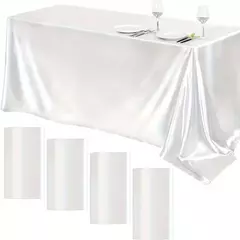 Retângulo cetim toalha de mesa para casamento, pano branco para o Natal, Baby Shower, aniversário, eventos, banquete, Home Decor, mesa de jantar na internet