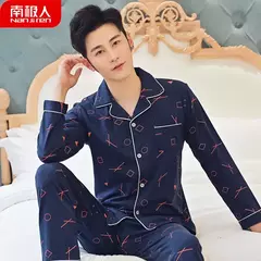 Conjunto de pijamas masculinos de algodão, pijamas masculinos, pijamas adolescentes, roupas de casa, alta qualidade, design de moda, outono, primavera, novo - loja online