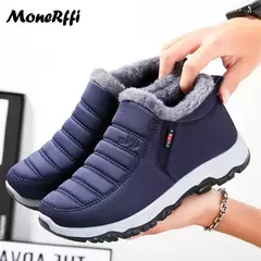 Botas de neve impermeáveis para homens, sapatos de pele quente, botas unissex, calçados masculinos, sapatos de trabalho plus size, inverno - loja online