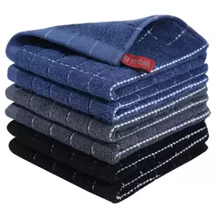 Homaxy-Absorbent Kitchen Dishcloth, Panos Ultra Macios, Toalhas de Secagem à Mão, Ferramentas de Limpeza Doméstica, 100% Algodão, 4 Pcs, 6Pcs