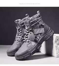 Imagem do Botas masculinas casuais ao ar livre botas de deserto outono moda camuflagem rendas sapatos de plataforma homem botas masculinas zapatos hombre