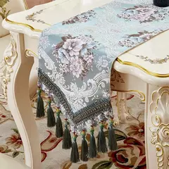 Toalha De Mesa Floral Bordada, Corredor De Mesa De Luxo Europeu, Placemats De Jantar Jacquard, Corredores De Café Em Casa - comprar online