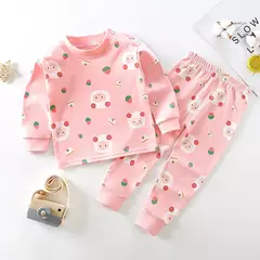 Conjunto pijama de algodão infantil, pijamas, roupas infantis, bebês meninas e meninos, primavera e outono - Wolf Magazine