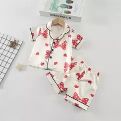 Baby Girls' Sleepwear Suit, Pijama infantil, Roupas infantis, Toddler Casual Costume, Roupas de verão, Camisa infantil, Shorts, Novo, 2Pcs Set - comprar online