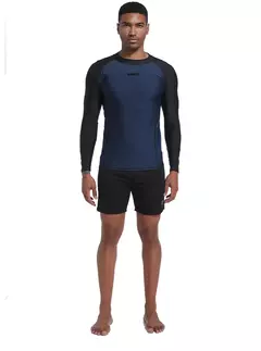 Manga comprida masculina Rash Guard Swimwear, camiseta de Surf seca rápida, camisa apertada de mergulho, roupas de ginástica, proteção UV50 +, azul, nadar, 2023 - comprar online