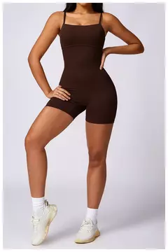 Macacão feminino de ioga, macacão esportivo, academia fitness, macacão de treino, regata, shorts, conjunto bodysuit, camisola, primavera, verão, 2022 - Wolf Magazine