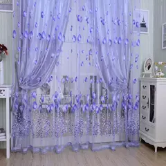 Tule Floral em Cortinas Puras, Tratamento Janela, Painel Persianas, Sala de estar, Quarto, Cozinha, Sombra, Roxo, Peônia