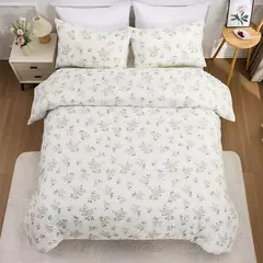 Cama floral confortável elegante, folha plana, capa de edredão, sem enchimento, gêmeo, completo, rainha, rei, roupa de cama nórdica, menino, menina, 3 pcs - Wolf Magazine